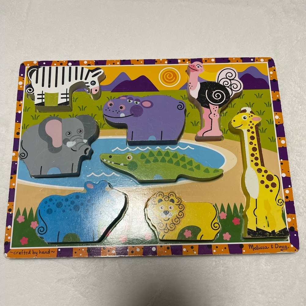 Melissa & Doug Safari Wooden Chunky Puzzle (8 pcs)